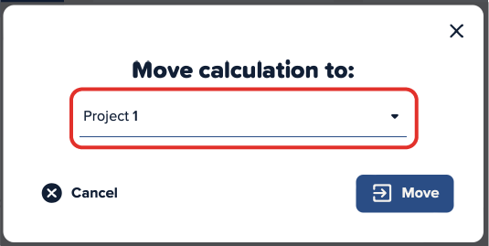 Screenshot of the Cinema Calc app with a red box around creating new projects