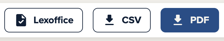 Screenshot of the Cinema Calc app with Lexware Office Export button.